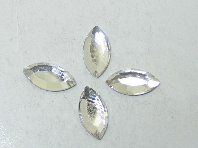 12 pcs. NAVETTE 8x4mm CRYSTAL (maxima) FLATBACK PRECIOSA Rhinestones